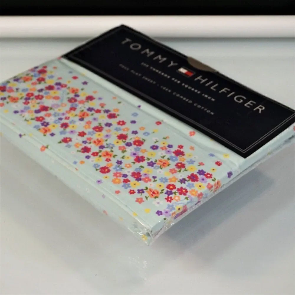 Vintage Tommy Hilfiger Full Flat Sheet Huckleberry Corner Floral Cottagecore NOS